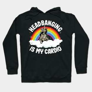 Heavy Metal Headbanging Unicorn Gift Rainbow Funny Hoodie